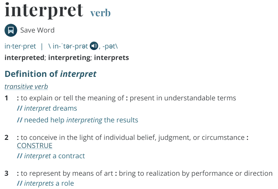 interpret meaning